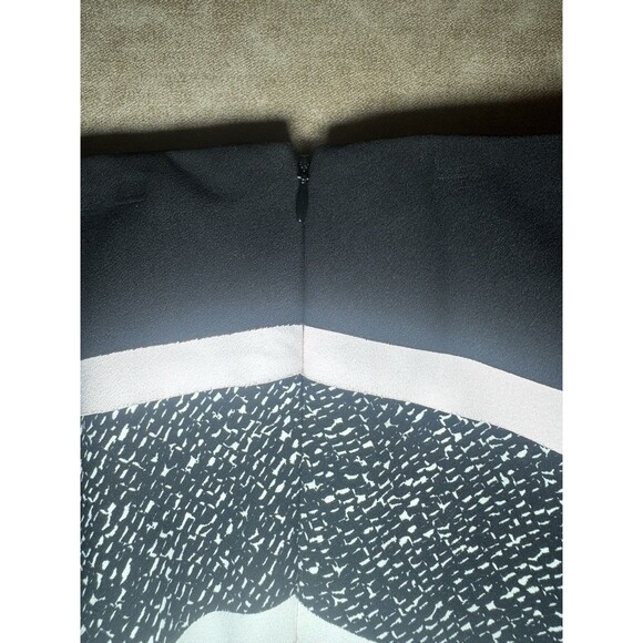 White House Black Market Black White Pink Tiered Straight Pencil Skirt Size 12 - Picture 4 of 4